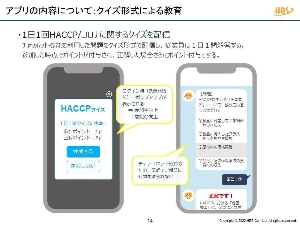 クイズ形式による教育のイメージ